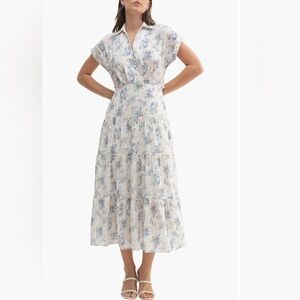 Mila Mae NEW Floral Embroidered Short Sleeve Tiered Shirtdress